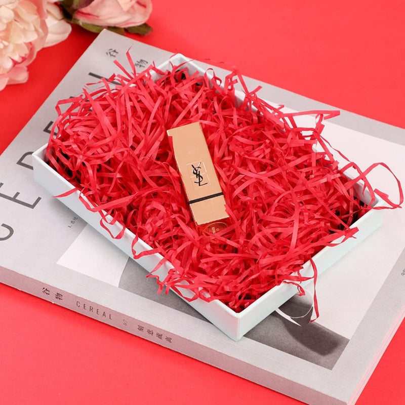 JINZOFLY Raffia Paper Shreds, 100g Shredded Paper for Gift Box, Crinkle Cut Paper Shred Filler for Gift Wrapping & Basket Filling(Red) - Image 3
